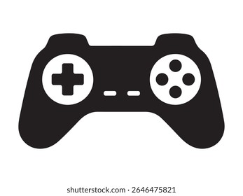 Silhueta do vetor do ícone do controlador do jogo preto em um fundo branco