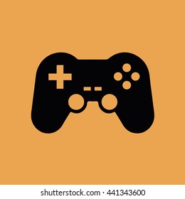 Black game controller vector icon illustration