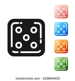 Black Game dice icon isolated on white background. Casino gambling. Set icons colorful. Vector Illustration