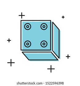Black Game dice icon isolated on white background. Casino gambling.  Vector Illustration