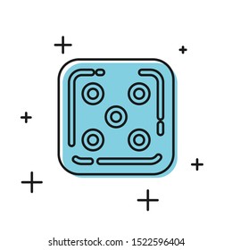 Black Game dice icon isolated on white background. Casino gambling.  Vector Illustration