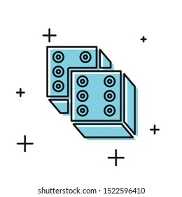 Black Game dice icon isolated on white background. Casino gambling.  Vector Illustration
