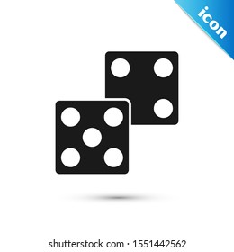 Black Game dice icon isolated on white background. Casino gambling.  Vector Illustration