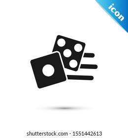 Black Game dice icon isolated on white background. Casino gambling.  Vector Illustration