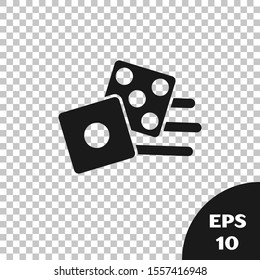 Black Game dice icon isolated on transparent background. Casino gambling.  Vector Illustration