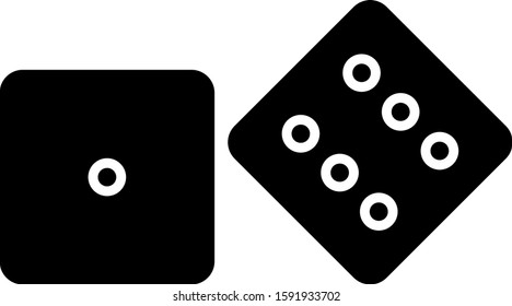 Black Game dice icon isolated on white background. Casino gambling.  Vector Illustration
