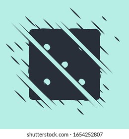 Icono de dados de juego negro aislado en fondo verde. Juegos de casino. El estilo de Glitch.  Ilustración vectorial