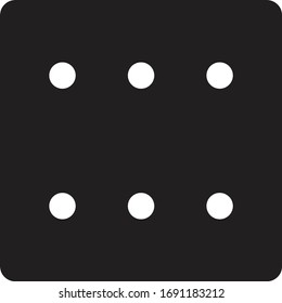 Black Game dice icon isolated