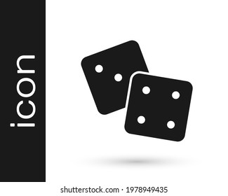 Black Game dice icon isolated on white background. Casino gambling.  Vector