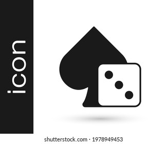 Black Game dice icon isolated on white background. Casino gambling.  Vector