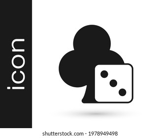 Black Game dice icon isolated on white background. Casino gambling.  Vector