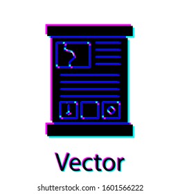 Black Game guide icon isolated on white background. User manual, instruction, guidebook, handbook.  Vector Illustration