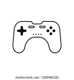 Icono de joystick del juego negro. Gamepad electrónico con botones de control para entretenimiento cómodo con conexión a consola vectorial
