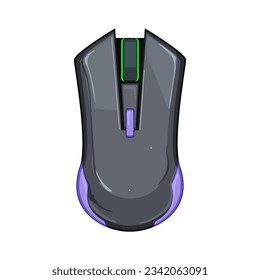 black game mouse cartoon. monitor desktop, desk chair, internet cursor black game mouse sign. isolated symbol vector illustration