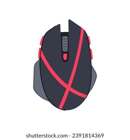 black game mouse cartoon. play graphic, wireless object, desktop action black game mouse sign. isolated symbol vector illustration