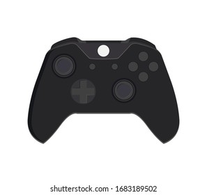 Black gamepad with background. Vector illustration.
