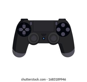 Black gamepad with background. Vector illustration.