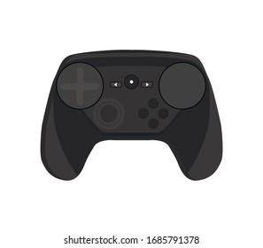 Black gamepad with background. Vector illustration.