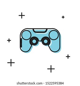 Black Gamepad icon isolated on white background. Game controller.  Vector Illustration
