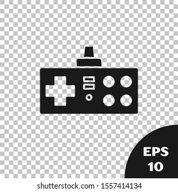 Black Gamepad icon isolated on transparent background. Game controller.  Vector Illustration