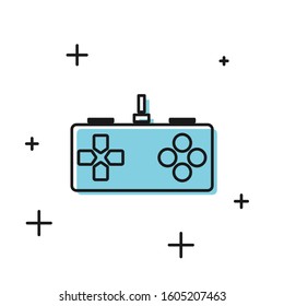 Black Gamepad icon isolated on white background. Game controller.  Vector Illustration