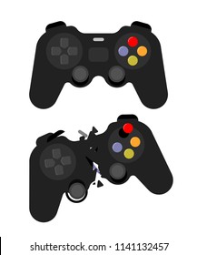 black gamepad vector illustration