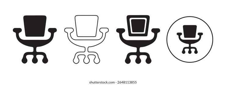 Black gaming chair vector symbol. Office chair icon. Vector eps 10
