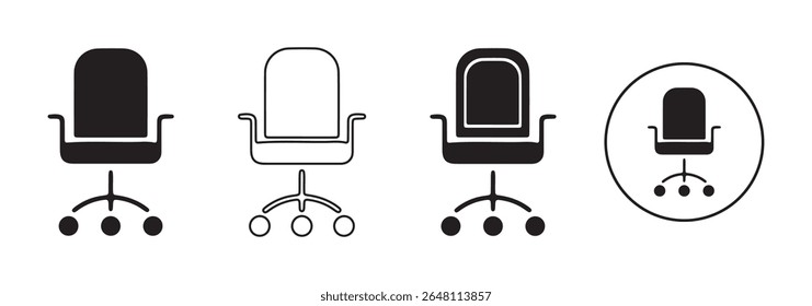Black gaming chair vector symbol. Office chair icon. Vector eps 10