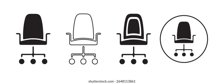 Black gaming chair vector symbol. Office chair icon. Vector eps 10