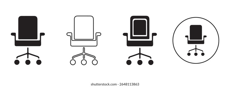 Black gaming chair vector symbol. Office chair icon. Vector eps 10