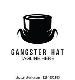 black gangster or circus hat logo 
