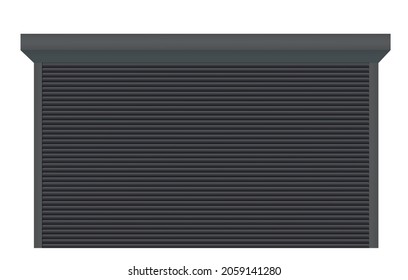 Black  garage door. vector illustration