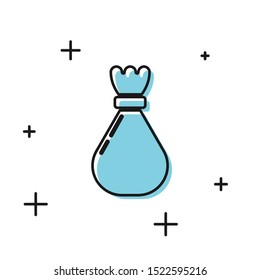 Black Garbage bag icon isolated on white background.  Vector Illustration