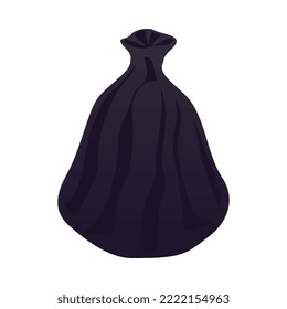 Black garbage bag isometric icon on white background 3d vector illustration
