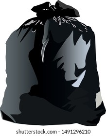 black garbage bag vector illustration