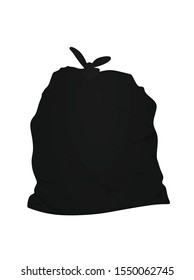 Black garbage bag. vector illustration