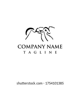 Black garden ant logo design template. Awesome a black garden ant logo. A black garden ant lineart logotype.