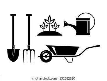 Black garden icons