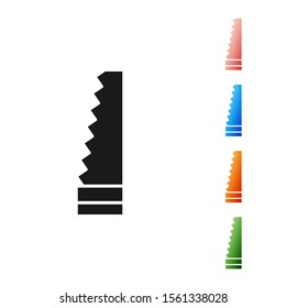 Black Garden saw icon isolated on white background. Set icons colorful. Vector Illustration