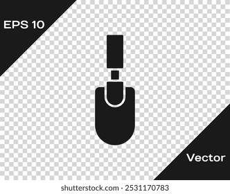 Black Garden trowel spade or shovel icon isolated on transparent background. Gardening tool. Tool for horticulture, agriculture, farming.  Vector