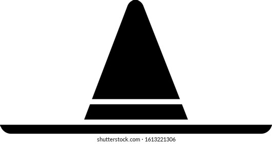 Black Gardener, farmer or agricultural worker hat icon isolated on white background.  Vector Illustration