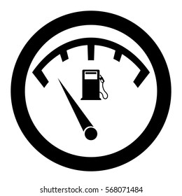 Black Gas Gauge With A Oil Pump Inside Icon Image