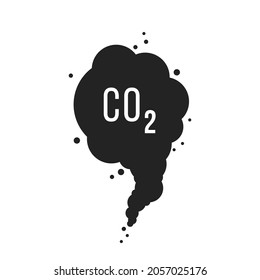 black gas icon like co2 emission and pollution. flat simple trend modern stink logotype graphic web design element isolated on white. concept of dirty energy badge or climate change or gas pollution