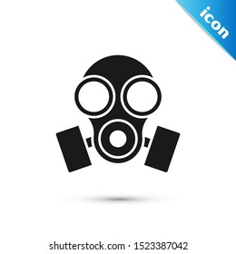 Black Gas mask icon isolated on white background. Respirator sign.  Vector Illustration