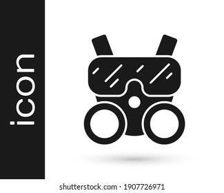 Black Gas mask icon isolated on white background. Respirator sign.  Vector