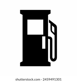 Black gas station icon vector on white background