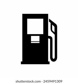 Black gas station icon vector on white background