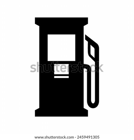 Black gas station icon vector on white background