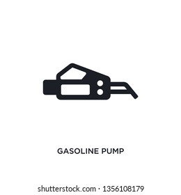 black gasoline pump isolated vector icon. simple element illustration from industry concept vector icons. gasoline pump editable logo symbol design on white background. can be use for web and mobile