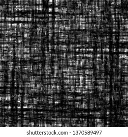 Black gauze texture. Rough mesh background. Damaged linen. Vector illustration.